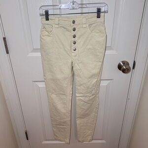 A.L.C. Butter Yellow High Rise Slim Straight Leg Pants